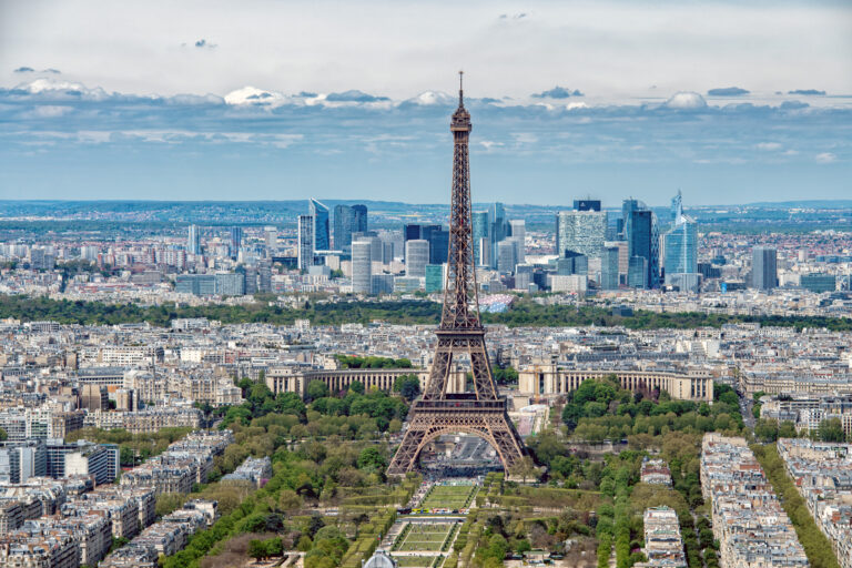 Aerial view of Paris skyline