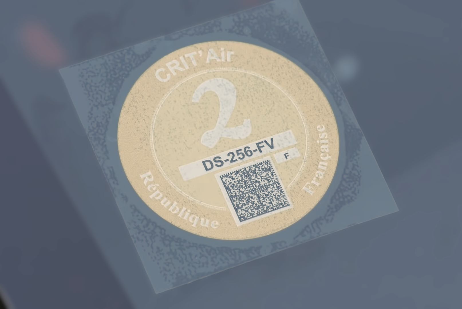 crit air sticker in windscreen in order to attach the crit air sticker